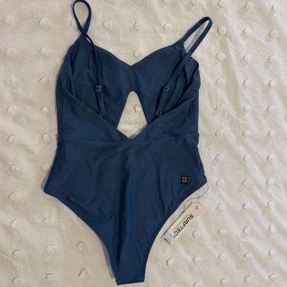 Jolyn Swimwear Ariana in Laguna | Blue One Piece Swimsuit with Cutouts - Picture 7 of 9